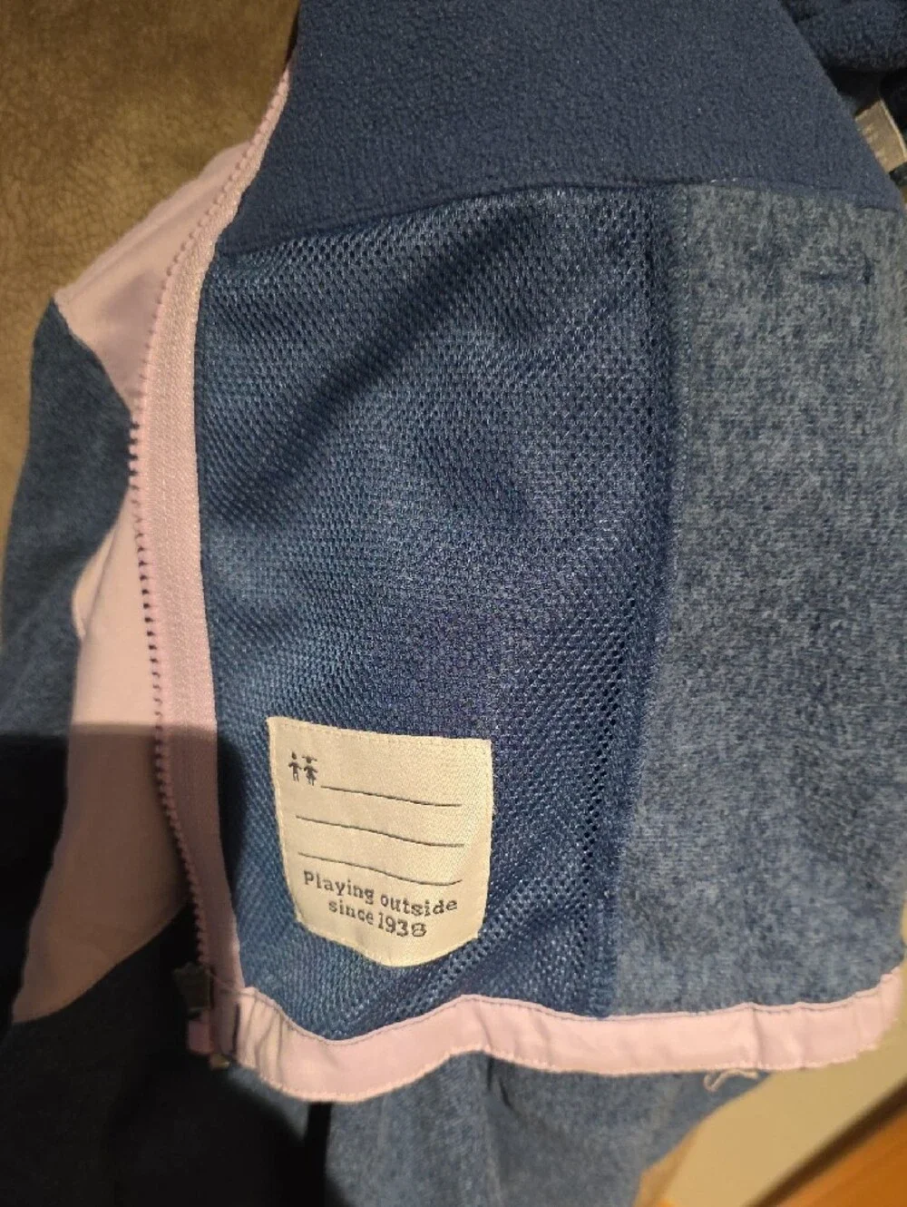 Columbia Hooded Two-Tone Jacket in Blue and Light Pink